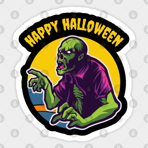 Halloween Zombie Scream Horror Sticker by divinoro trendy boutique